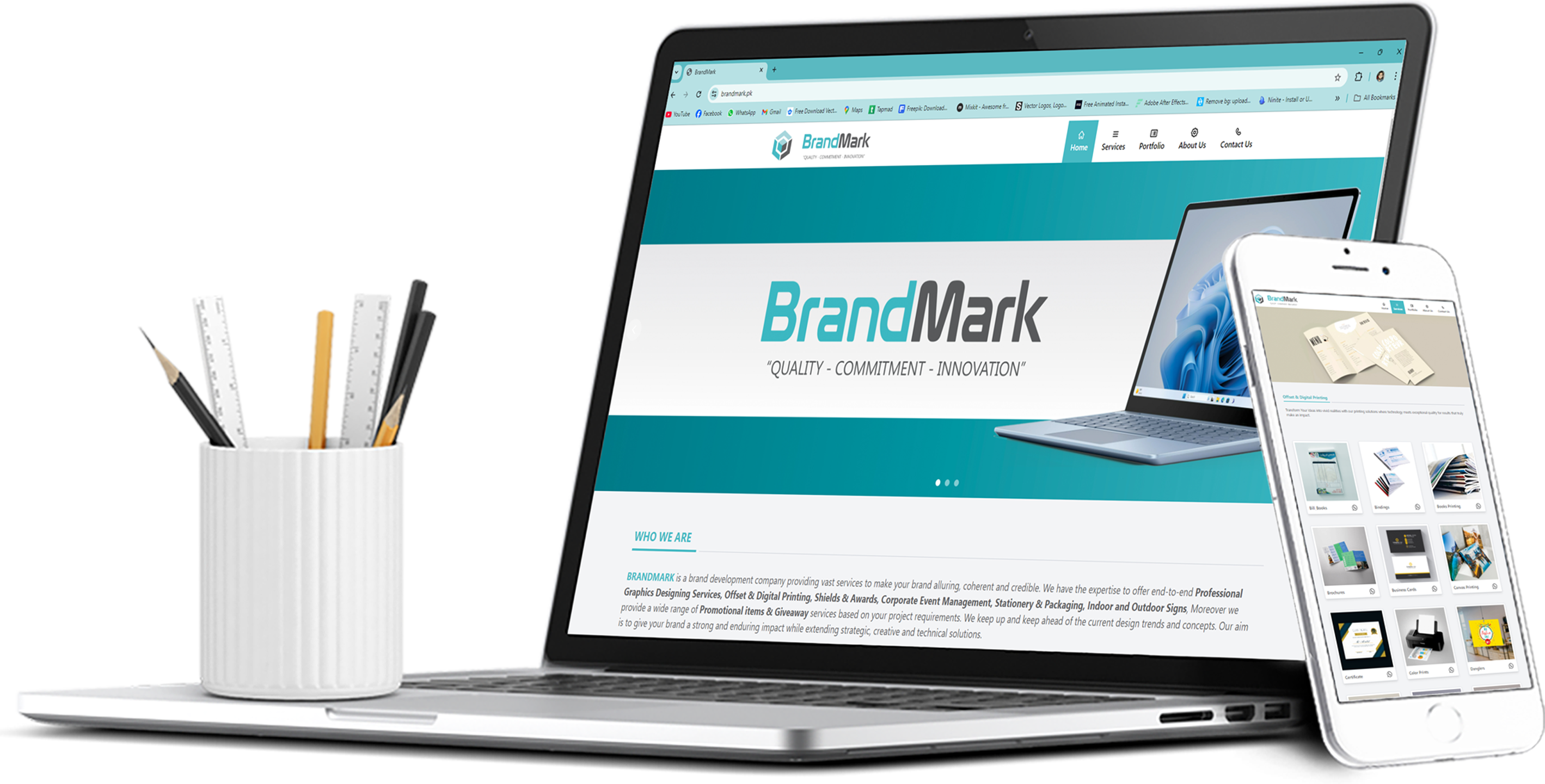 BrandMark design on a laptop